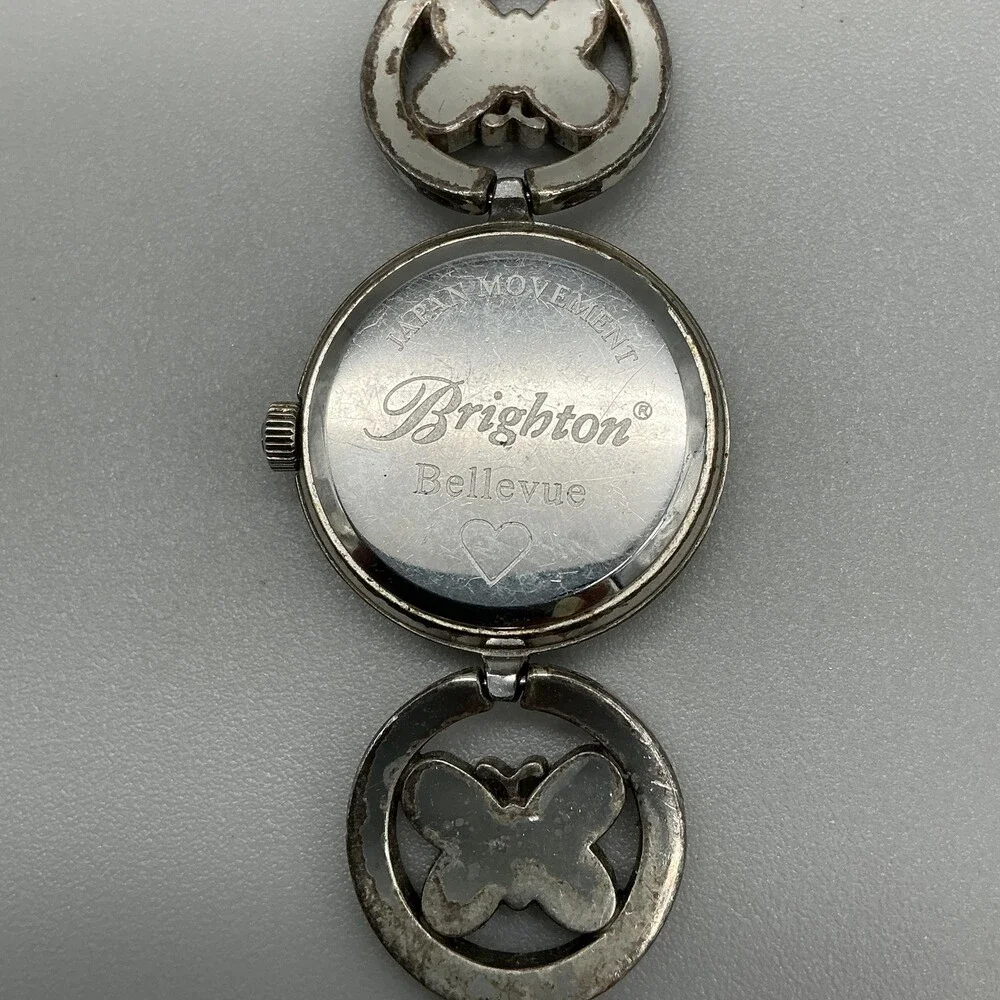 Brighton Bellevue Womens Watch 28mm Silver Dial Butterfly New Battery 6.25